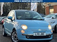 USED 2011 11 FIAT 500 0.9 LOUNGE DUALOGIC 3d 85 BHP &pound;0 ROAD TAX +  REAR PARKING AID +  PRIVACY GLASS +  CLIMATE CONTROL +  SUNROOF +  15" ALLOY WHEELS +  MP3 CD PLAYER +