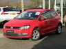 USED 2016 66 VOLKSWAGEN POLO 1.0 MATCH 3d 60 BHP Finished in FLASH RED with contrasting Grey cloth seats. This Polo is still one of the best small cars you can buy. It is comfortable and has a spacious, plush interior. The 1.0 engine makes it nippy and a fun car to drive. Ideal 1st car or small family car. Features include, &pound;20 Road tax, Cruise control, B/Tooth, DAB Radio, A/C, Alloys and much more. Serviced at 11231 miles, 18466 miles, 27607 miles, 34451 miles, 40427 miles and at 44880 miles. MOT due 28/9/2023.