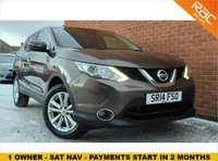 USED 2014 14 NISSAN QASHQAI 1.5 DCI ACENTA PREMIUM 5d 108 BHP VERY LOW MILES - RAC WARRANTY - 1 OWNER - FULL SERVICE HISTORY
