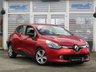 USED 2014 64 RENAULT CLIO 0.9 DYNAMIQUE MEDIANAV ENERGY TCE S/S 5d 90 BHP Finished in FLAME RED PEARL with contrasting GREY CLOTH TRIM. This is a very popular colour in this smart looking small car. This small family car is great to drive with hidden rear door handles designed to trick you into thinking it's a sporty 3 door. Features include Low Mileage, Sat Nav, Keyless Start, B/Tooth, Alloys, &pound;20 Road Tax and much more. Serviced and with 12 Months MOT