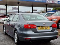 USED 2013 13 VOLKSWAGEN JETTA 1.6 SE TDI BLUEMOTION TECHNOLOGY DSG 4d 104 BHP GOOD SERVICE RECORD +  BLUETOOTH +  DAB RADIO +  AUX CONNECTION +  REAR PARKING SENSORS +  FULL LEATHER TRIM +  FRONT HEATED SEATS +  START STOP +  SPARE WHEEL +  16 INCH ALLOY WHEELS +