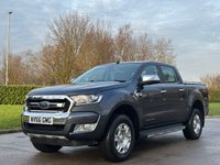 USED 2016 66 FORD RANGER 2.2 LIMITED 4X4 DCB TDCI 4d 148 BHP ** NO VAT ** FULL LEATHER + SATNAV