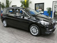 USED 2018 68 BMW 2 SERIES 1.5 218I LUXURY GRAN TOURER 5d 139 BHP STUNNING BLACK WITH BEIGE LEATHER 7 SEATS SAT NAV CRUISE CONTROL PARKING SENSORS 1 OWNER 6 MONTHS GOLD WARRANTY