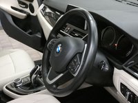 USED 2018 68 BMW 2 SERIES 1.5 218I LUXURY GRAN TOURER 5d 139 BHP STUNNING BLACK WITH BEIGE LEATHER 7 SEATS SAT NAV CRUISE CONTROL PARKING SENSORS 1 OWNER 6 MONTHS GOLD WARRANTY