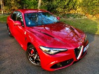 USED 2017 66 ALFA ROMEO GIULIA 2.9 V6 BITURBO QUADRIFOGLIO 4d AUTO 503 BHP ONLY 23,000 MILES/FULL ALFA SERVICE HISTORY(BIG 4TH YEAR SERVICE DONE-SEE INVOICE IN PICTURES//REAR PARKING CAMERA/BLUETOOTH//SATNAV/1/2 LEATHER SUEDE  503 BHP ONLY 23,000 MILES/FULL ALFA SERVICE HISTORY(BIG 4TH YEAR SERVICE DONE-SEE INVOICE IN PICTURES//REAR PARKING CAMERA/BLUETOOTH//SATNAV/1/2 LEATHER SUEDE