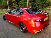 USED 2017 66 ALFA ROMEO GIULIA 2.9 V6 BITURBO QUADRIFOGLIO 4d AUTO 503 BHP ONLY 23,000 MILES/FULL ALFA SERVICE HISTORY(BIG 4TH YEAR SERVICE DONE-SEE INVOICE IN PICTURES//REAR PARKING CAMERA/BLUETOOTH//SATNAV/1/2 LEATHER SUEDE  503 BHP ONLY 23,000 MILES/FULL ALFA SERVICE HISTORY(BIG 4TH YEAR SERVICE DONE-SEE INVOICE IN PICTURES//REAR PARKING CAMERA/BLUETOOTH//SATNAV/1/2 LEATHER SUEDE