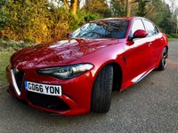 USED 2017 66 ALFA ROMEO GIULIA 2.9 V6 BITURBO QUADRIFOGLIO 4d AUTO 503 BHP ONLY 23,000 MILES/FULL ALFA SERVICE HISTORY(BIG 4TH YEAR SERVICE DONE-SEE INVOICE IN PICTURES//REAR PARKING CAMERA/BLUETOOTH//SATNAV/1/2 LEATHER SUEDE  503 BHP ONLY 23,000 MILES/FULL ALFA SERVICE HISTORY(BIG 4TH YEAR SERVICE DONE-SEE INVOICE IN PICTURES//REAR PARKING CAMERA/BLUETOOTH//SATNAV/1/2 LEATHER SUEDE
