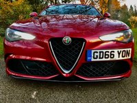 USED 2017 66 ALFA ROMEO GIULIA 2.9 V6 BITURBO QUADRIFOGLIO 4d AUTO 503 BHP ONLY 23,000 MILES/FULL ALFA SERVICE HISTORY(BIG 4TH YEAR SERVICE DONE-SEE INVOICE IN PICTURES//REAR PARKING CAMERA/BLUETOOTH//SATNAV/1/2 LEATHER SUEDE  503 BHP ONLY 23,000 MILES/FULL ALFA SERVICE HISTORY(BIG 4TH YEAR SERVICE DONE-SEE INVOICE IN PICTURES//REAR PARKING CAMERA/BLUETOOTH//SATNAV/1/2 LEATHER SUEDE
