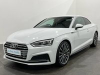 USED 2018 68 AUDI A5 2.0 TFSI S LINE MHEV 2d 188 BHP Striking Glacier white A 5 S line, 19" Multi spoke alloy wheels, Alcantara and leather embossed sports seats