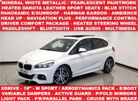 USED 2016 65 BMW 2 SERIES ACTIVE TOURER 2.0 220D (190 PS) M SPORT AUTO XDRIVE ( EURO 6 ) S/S 5DR + NAV + PAN ROOF + HEATED LEATHERS + HEAD UP + HARMAN KARDON + CRUISE + MULTIMEDIA + ACTIVE GUARD + PADDLESHIFT + F/R/PARALLEL PARK + PRIVACY + E/BOOT + 18S + TOWBAR PAN ROOF+PARK+TINTS+LEATHER+NAV+CRUISE+HEAD UP+HK