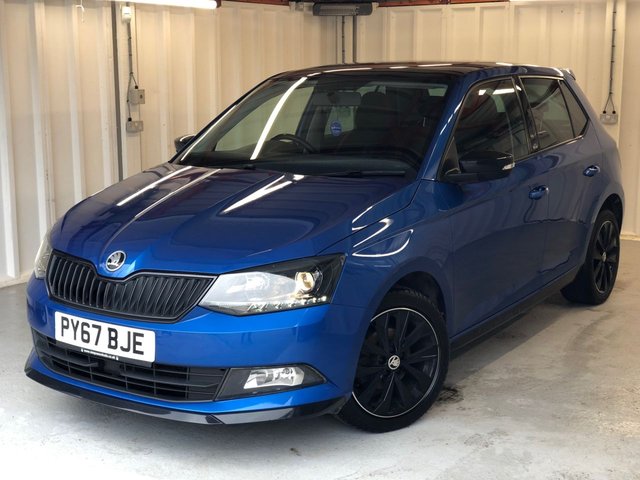 2017 67 SKODA FABIA 1.0 MONTE CARLO TSI 5d 94 BHP+PANORAMIC SUNROOF+ 2 KEYS+SERVICE HISTORY+&pound;20 CAR TAX+APPLE CAR PLAY+APPS+CLIMATE+CRUISE CONTROL+PARKING SENSORS+MEDIA+PARKING SENSORS+BLUETOOTH+USB+AUX+DAB