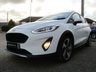USED 2020 20 FORD FIESTA 1.0 ACTIVE X 5d 99 BHP Finished in Frozen White with contrasting PART HEATED LEATHER interior trim. This Fiesta is a small family 5 door car that you can really enjoy driving. Economical and cheap to run, stylish to look at and some great features. Specification includes, Sat Nav, B/Tooth, DAB Radio, Rear Camera, Heated Seats, Cruise control, Alloys, Climate and much more, makes this a must for the first time driver or small family. Dealer Serviced at 18993 miles, 62535 miles and on arrival at 82005 miles.