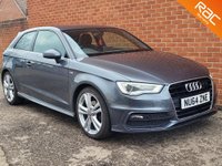 USED 2014 64 AUDI A3 1.6 TDI S LINE 3d SAT NAV &pound;0 TAX - LOW MILES - SAT NAV - HISTORY - MEDIA BLUE TOOTH