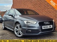USED 2014 64 AUDI A3 1.6 TDI S LINE 3d SAT NAV &pound;0 TAX - LOW MILES - SAT NAV - HISTORY - MEDIA BLUE TOOTH