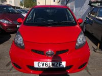 USED 2011 61 TOYOTA AYGO 1.0 VVT-I GO 5d 67 BHP IDEAL NEW DRIVER CAR, &pound;20TAX/ YEAR,  TIMING CHAIN RUN ENGINE, GOOD SERVICE HISTORY, NEW MOT, SAT NAV,PRIVACY GLASS, ALLOY WHEELS, ELECTRIC WINDOWS, REMOTE CENTRAL LOCKING AND 2 KEYS. VERY SOUGHT AFTER LITTLE CARS AND WONT BE AROUND FOR LONG.