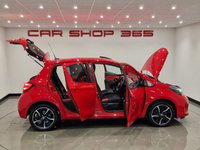 USED 2014 64 TOYOTA YARIS 1.33 VVT-i (99 PS) SPORT 5DR + NAVIGATION + REVERSE CAMERA + 2 TONE RED / BLACK UPHOLSTERY + DAB + MEDIA + PRIVACY +16S 16S+R/CAMERA+PRIVACY GLASS+NAVIGATION+2 TONE SEATS