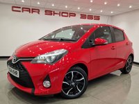 USED 2014 64 TOYOTA YARIS 1.33 VVT-i (99 PS) SPORT 5DR + NAVIGATION + REVERSE CAMERA + 2 TONE RED / BLACK UPHOLSTERY + DAB + MEDIA + PRIVACY +16S 16S+R/CAMERA+PRIVACY GLASS+NAVIGATION+2 TONE SEATS