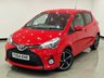 USED 2014 64 TOYOTA YARIS 1.33 VVT-i (99 PS) SPORT 5DR + NAVIGATION + REVERSE CAMERA + 2 TONE RED / BLACK UPHOLSTERY + DAB + MEDIA + PRIVACY +16S 16S+R/CAMERA+PRIVACY GLASS+NAVIGATION+2 TONE SEATS