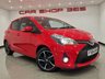 USED 2014 64 TOYOTA YARIS 1.33 VVT-i (99 PS) SPORT 5DR + NAVIGATION + REVERSE CAMERA + 2 TONE RED / BLACK UPHOLSTERY + DAB + MEDIA + PRIVACY +16S 16S+R/CAMERA+PRIVACY GLASS+NAVIGATION+2 TONE SEATS