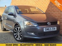 USED 2013 63 VOLKSWAGEN POLO 1.2 MATCH EDITION 3d 59 BHP DAB RADIO - BLUETOOTH - FULL MOT - RAC WARRANTY