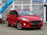 USED 2018 18 FORD FIESTA 1.0 TITANIUM 5d 99 BHP Finished in RACE RED with contrasting GREY Cloth Trim. This Fiesta is a small family high spec 5 door car that you can really enjoy driving. Economical and cheap to run, stylish to look at and some great features. Specification includes Sat Nav, DAB Radio, Power Folding Door Mirrors, B/Tooth, Alloys, Air Con, Heated front Screen and much more, makes this a must for the first time driver or small family.