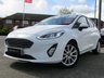 USED 2018 18 FORD FIESTA 1.0 TITANIUM 5d 99 BHP Finished in FROZEN WHITE with contrasting GREY CLOTH interior trim. This Fiesta is a small family 5 door car that you can really enjoy driving. Economical and cheap to run, stylish to look at and some great features. Specification includes, SAT NAV, DAB RADIO, B/Tooth, Alloys, Air Con, Heated front Screen and much more, makes this a must for the first time driver or small family. Dealer serviced at 36427 miles, 65360 miles and on arrival at 79877 miles.