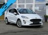 USED 2018 18 FORD FIESTA 1.0 TITANIUM 5d 99 BHP Finished in FROZEN WHITE with contrasting GREY CLOTH interior trim. This Fiesta is a small family 5 door car that you can really enjoy driving. Economical and cheap to run, stylish to look at and some great features. Specification includes, SAT NAV, DAB RADIO, B/Tooth, Alloys, Air Con, Heated front Screen and much more, makes this a must for the first time driver or small family. Dealer serviced at 36427 miles, 65360 miles and on arrival at 79877 miles.