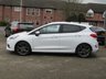 USED 2019 19 FORD FIESTA 1.0 ST-LINE X 5d 124 BHP Finished in FROZEN WHITE. This Fiesta is a small car that you can really enjoy driving. Economical and cheap to run, stylish to look at and some great features including Sat Nav, Rear Camera, Heated Leather seats, Heated Steering Wheel, DAB RADIO, Power Fold Mirrors, B/Tooth, 17"Alloys, Air Con and much more, makes this a must for the first time driver or small family. Evan Halshaw Dealer Serviced at 18222 miles, 34379 miles, 48927 miles, 64276 miles and on arrival at 74825 miles.