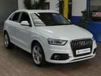 USED 2014 64 AUDI Q3 2.0 TDI QUATTRO S LINE PLUS 5d 177 BHP NEW MOT AND SERVICE. 4WD SAT NAV PART LEATHER HEATED SEATS PARKING SENSORS 2 OWNER FROM NEW SERVICE HISTORY CAMBELT