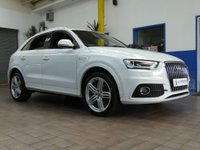 USED 2014 64 AUDI Q3 2.0 TDI QUATTRO S LINE PLUS 5d 177 BHP NEW MOT AND SERVICE. 4WD SAT NAV PART LEATHER HEATED SEATS PARKING SENSORS 2 OWNER FROM NEW SERVICE HISTORY CAMBELT