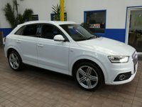 USED 2014 64 AUDI Q3 2.0 TDI QUATTRO S LINE PLUS 5d 177 BHP NEW MOT AND SERVICE. 4WD SAT NAV PART LEATHER HEATED SEATS PARKING SENSORS 2 OWNER FROM NEW SERVICE HISTORY CAMBELT