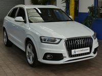 USED 2014 64 AUDI Q3 2.0 TDI QUATTRO S LINE PLUS 5d 177 BHP NEW MOT AND SERVICE. 4WD SAT NAV PART LEATHER HEATED SEATS PARKING SENSORS 2 OWNER FROM NEW SERVICE HISTORY CAMBELT