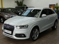 USED 2014 64 AUDI Q3 2.0 TDI QUATTRO S LINE PLUS 5d 177 BHP NEW MOT AND SERVICE. 4WD SAT NAV PART LEATHER HEATED SEATS PARKING SENSORS 2 OWNER FROM NEW SERVICE HISTORY CAMBELT
