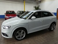USED 2014 64 AUDI Q3 2.0 TDI QUATTRO S LINE PLUS 5d 177 BHP NEW MOT AND SERVICE. 4WD SAT NAV PART LEATHER HEATED SEATS PARKING SENSORS 2 OWNER FROM NEW SERVICE HISTORY CAMBELT