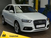 USED 2014 64 AUDI Q3 2.0 TDI QUATTRO S LINE PLUS 5d 177 BHP NEW MOT AND SERVICE. 4WD SAT NAV PART LEATHER HEATED SEATS PARKING SENSORS 2 OWNER FROM NEW SERVICE HISTORY CAMBELT