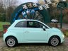 USED 2015 15 FIAT 500 0.9  LOUNGE 3d 85 BHP 2015 FIAT 500 LOUNGE - PAN GLASS ROOF - ALLOY WHEELS - IDEAL 1ST CAR - ZERO ROAD TAX - LOW INSURANCE GROUP - COOL MINT GREEN