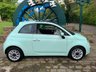USED 2015 15 FIAT 500 0.9 TWINAIR LOUNGE 3d 85 BHP 2015 FIAT 500 LOUNGE - PAN GLASS ROOF - ALLOY WHEELS - IDEAL 1ST CAR - ZERO ROAD TAX - LOW INSURANCE GROUP - COOL MINT GREEN