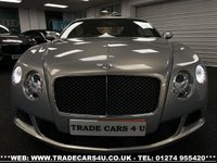 USED 2013 13 BENTLEY CONTINENTAL GT 6.0 W12 SPEED EDITION COUPE AUTO 