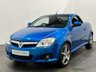 USED 2009 09 VAUXHALL TIGRA 1.4 EXCLUSIV 16V RED 2d 90 BHP Super Rare Low mileage 18108 Miles in Striking Antiqua Blue Metallic , Full Black  luxury leather pack, sports seats , 17" Diamond cut alloy wheels