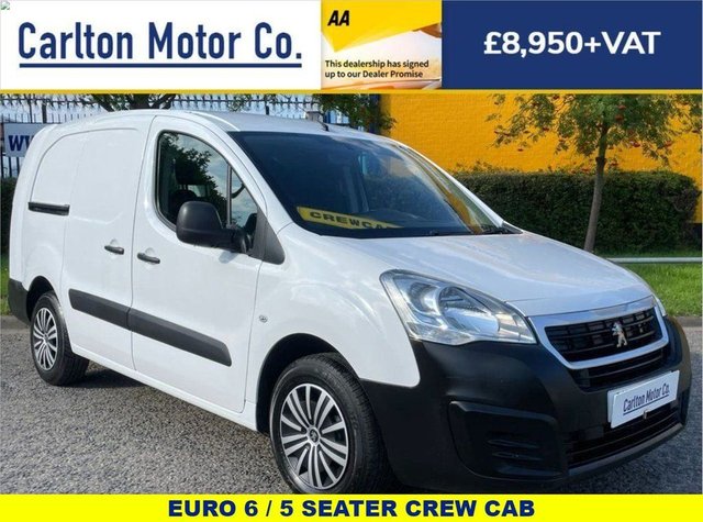2018 18 Peugeot Partner 715 1.6 BLUE HDI L2 LWB CREW COMBI 5 SEAT EURO-6