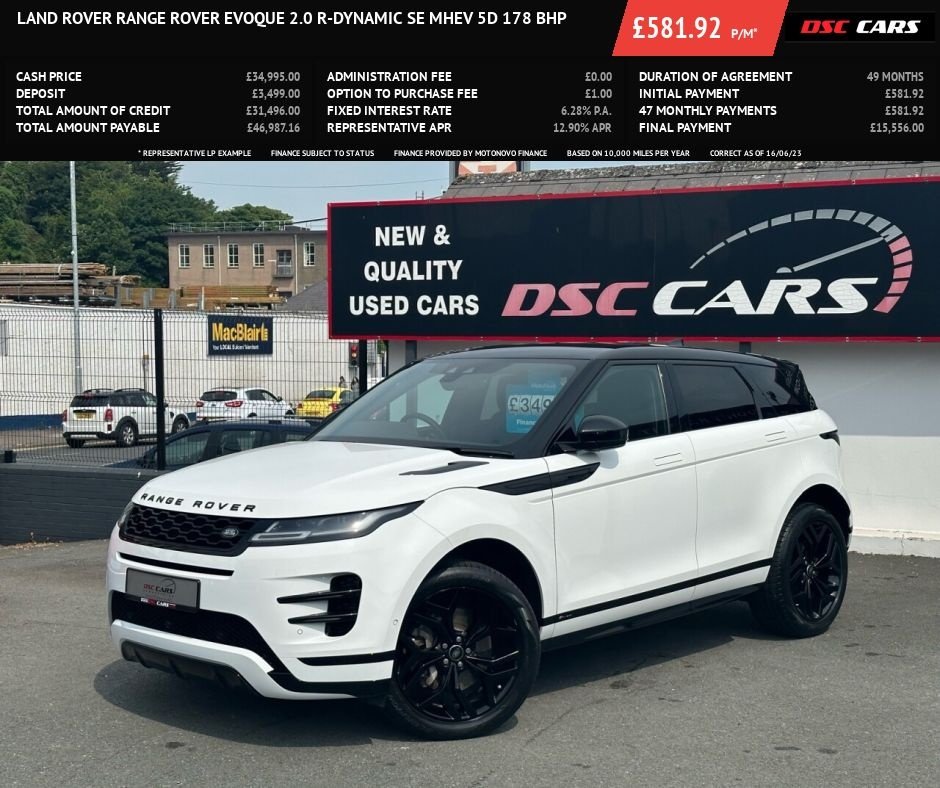 USED 2020 LAND ROVER RANGE ROVER EVOQUE 2.0 R-DYNAMIC SE MHEV 5d 178 BHP 20" BLACK ALLOYS