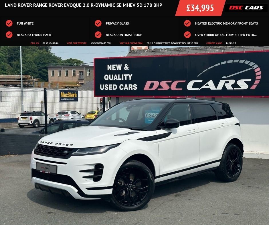 USED 2020 LAND ROVER RANGE ROVER EVOQUE 2.0 R-DYNAMIC SE MHEV 5d 178 BHP 20" BLACK ALLOYS