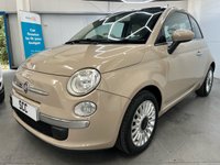 USED 2012 62 FIAT 500  1.2 Lounge Hatchback 3dr Petrol Manual Euro 4 (69 bhp) &pound;35 Tax, Pan Roof, AUX+USB