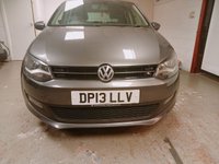 USED 2013 13 VOLKSWAGEN POLO 1.2 MATCH EDITION 5d 59 BHP NEW MOT+PARKING SENSORS+VERY CLEAN