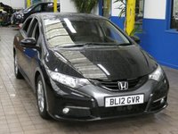 USED 2012 12 HONDA CIVIC 2.2 I-DTEC EX 5d 148 BHP &pound;35 ROAD TAX SAT NAV LEATHER REAR CAMERA 2 OWNERS 11 SERVICES TO 129K MILES