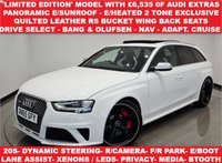 USED 2015 65 AUDI A4 4.2 FSI V8 (450 PS) LIMITED EDITION S TRONIC QUATTRO (EURO 5) 5DR + HIGH SPECIFICATION WITH �&pound;6,535 OF AUDI EXTRAS 20S+PANROOF+XENON-LED+R/CAMERA+EXCLUSIVE RS BUCKETS