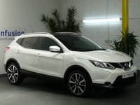 USED 2014 14 NISSAN QASHQAI 1.6 DCI TEKNA 5d 128 BHP &pound;35 ROAD TAX SAT NAV LEATHER SUNROOF CAMERA LOW MILEAGE 2 OWNERS FROM NEW 8 SERVICES TO 38K MILES