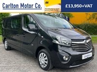 USED 2017 67 VAUXHALL VIVARO 2900 SPORTIVE LWB CREW CAB L2H1 VAN CDTI BITURBO S/S 125 BHP Direct to us from lease company / 6 Seater