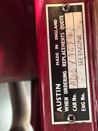 USED 1959 AUSTIN HEALEY HEALEY 0.9L SPRITE 2d Frogeye Sprite MK1