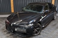 USED 2022 22 ALFA ROMEO GIULIA 2.9 V6 BITURBO QUADRIFOGLIO 4d 503 BHP 1 OWNER STUNNING CAR, SERVICE PACK AND EXTENDED WARRANTY, VULCANO METALLIC BLACK, REV CAMERA, CARBON EXT PACK, CRUISE CONTROL, GREAT FINANCE DEALS, GENEROUS PART EXCHANGE.